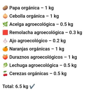 Bolsón orgánico-agreoecológico